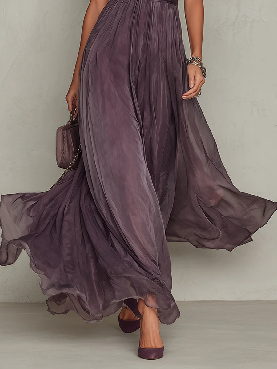 Margherita | Abito Lungo Viola con Scollo