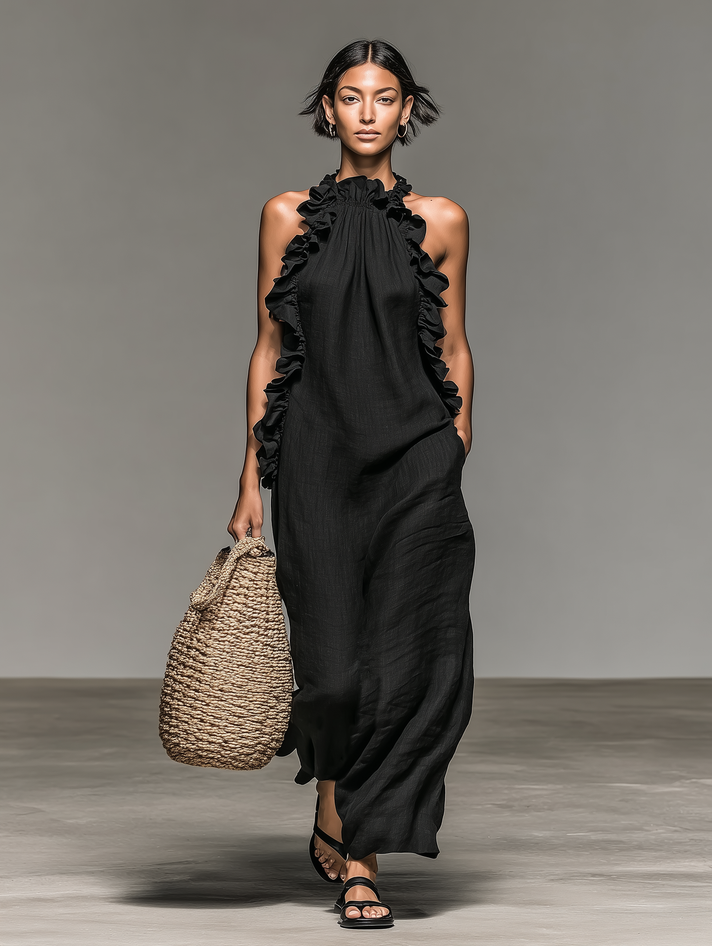Ilaria | Abito Maxi con Rouches