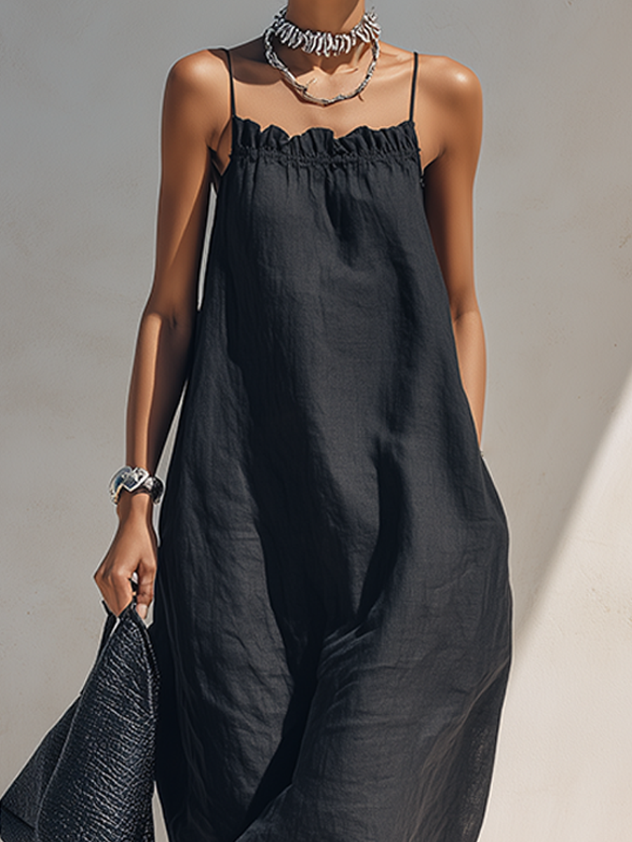Alessandra | Abito Maxi Minimalista Nero