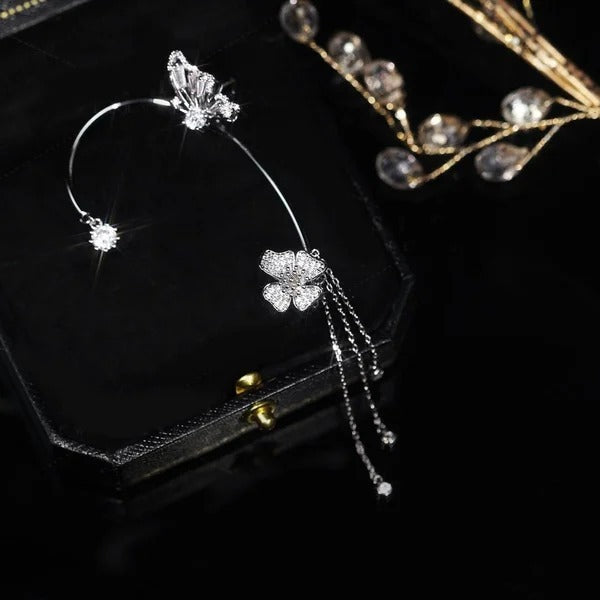 Ada | Orecchini a Clip con Farfalle e Fiori