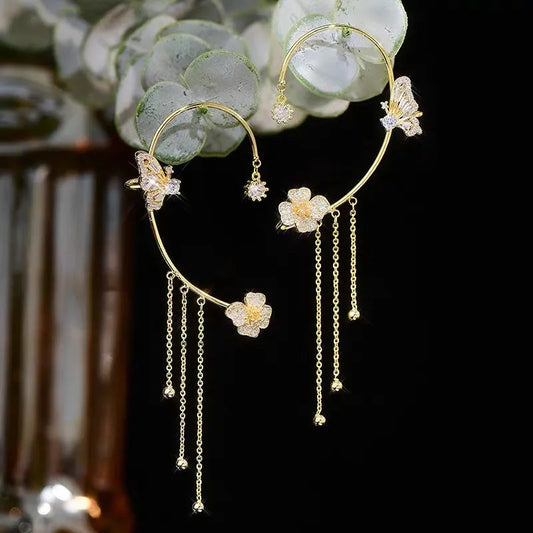 Ada | Orecchini a Clip con Farfalle e Fiori