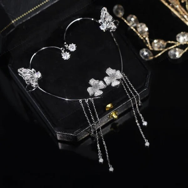 Ada | Orecchini a Clip con Farfalle e Fiori