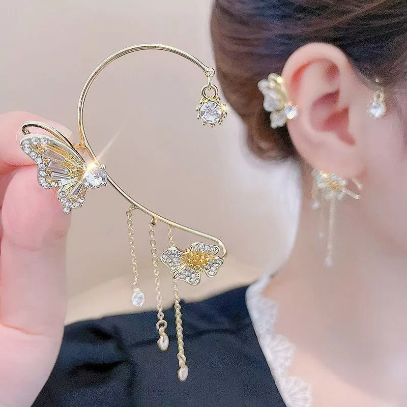 Ada | Orecchini a Clip con Farfalle e Fiori