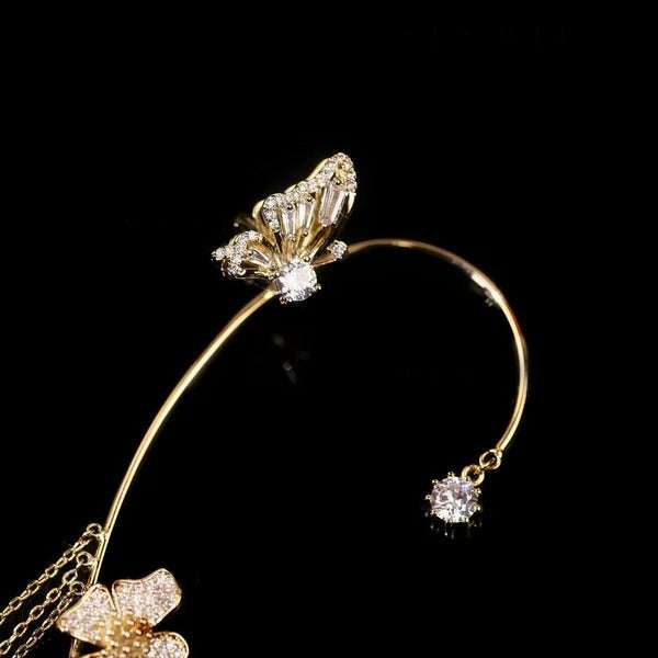 Ada | Orecchini a Clip con Farfalle e Fiori