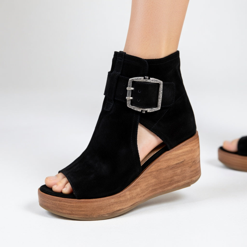 Martina | Stivaletti con Zeppa Aperti Stile Moderno