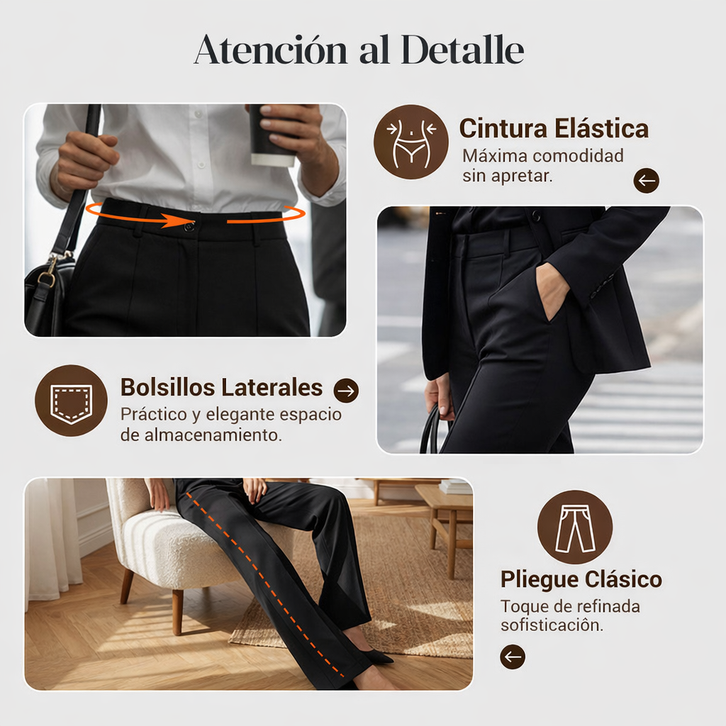 Concetta | Pantalone a Gamba Larga che Slancia ed Eleva il Look
