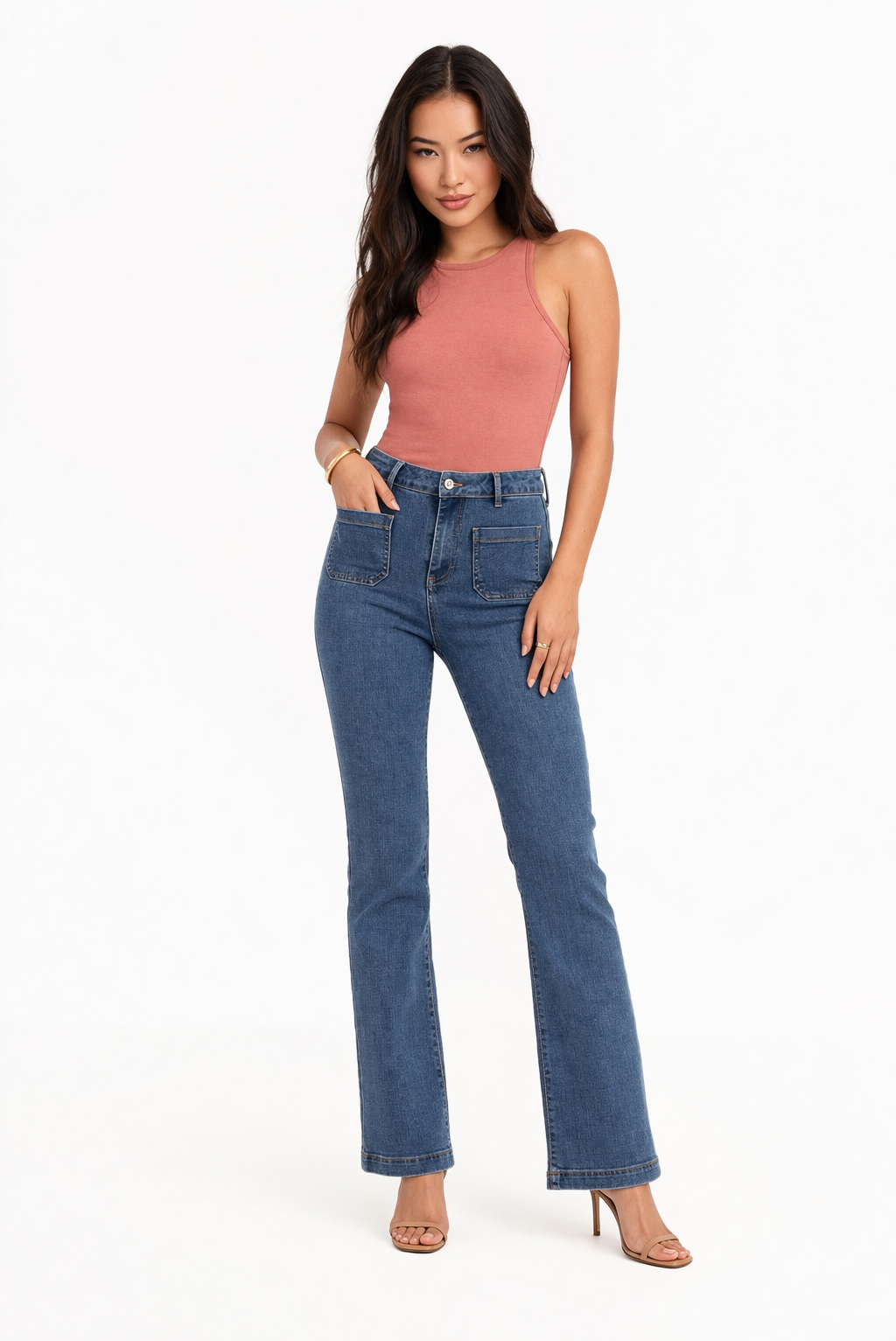 Ornella | Jeans Dritto a Vita Alta Campana