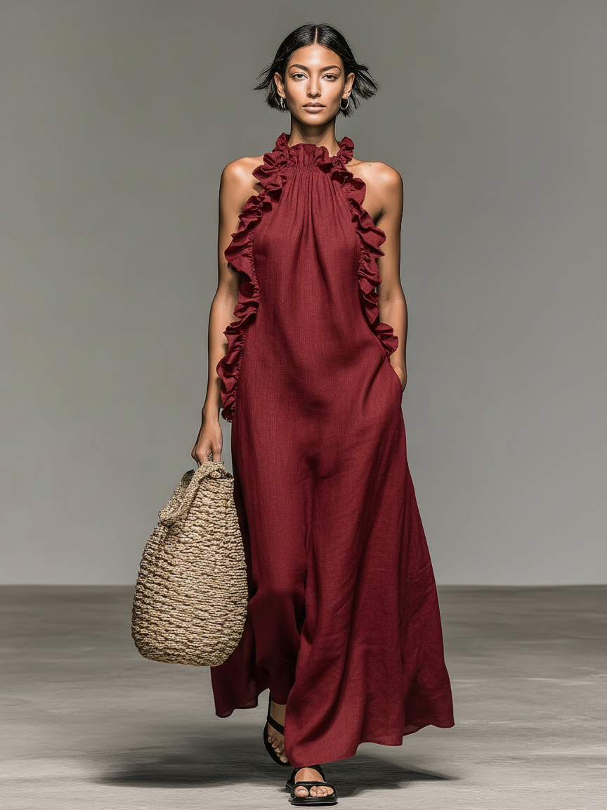Ilaria | Abito Maxi con Rouches