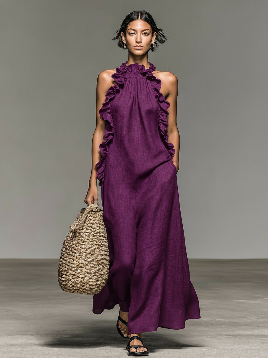 Ilaria | Abito Maxi con Rouches