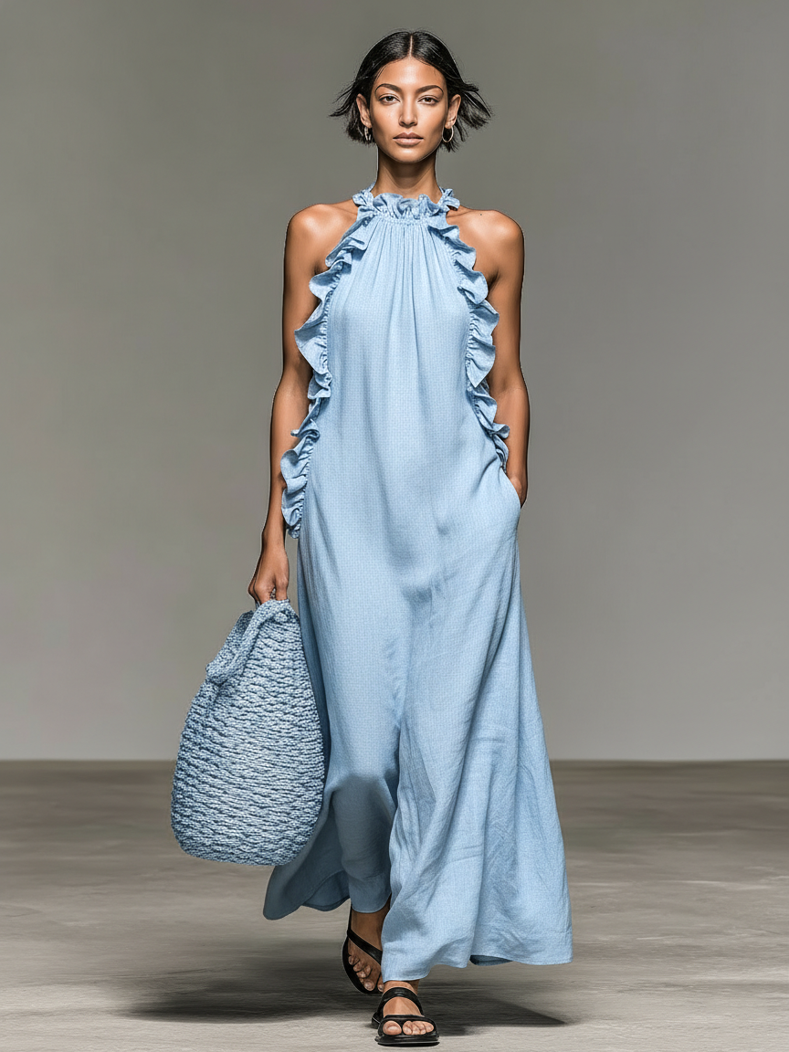 Ilaria | Abito Maxi con Rouches