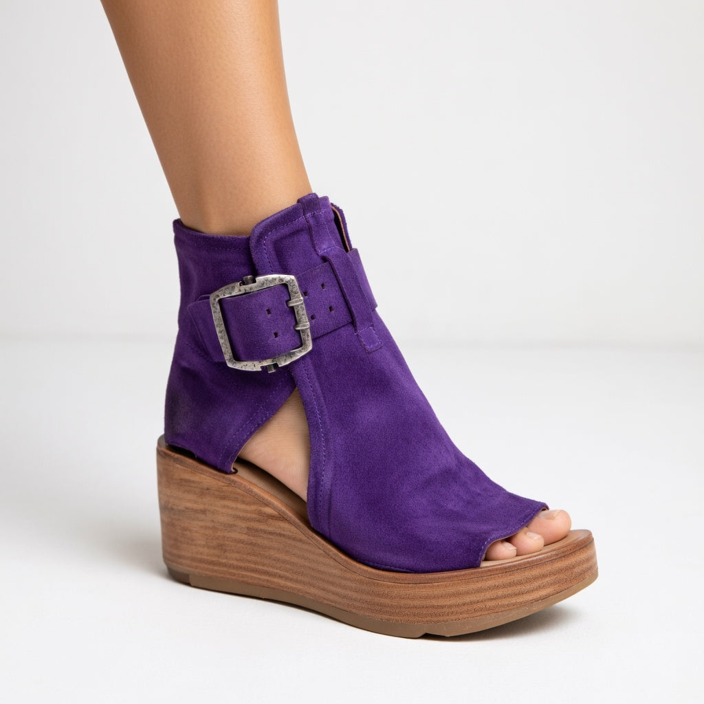 Martina | Stivaletti con Zeppa Aperti Stile Moderno