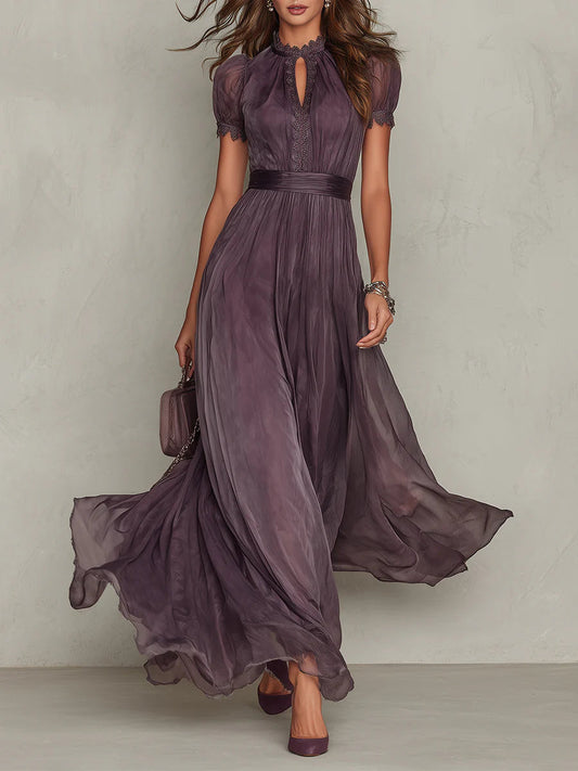 Sara | Vestido largo violeta con escote