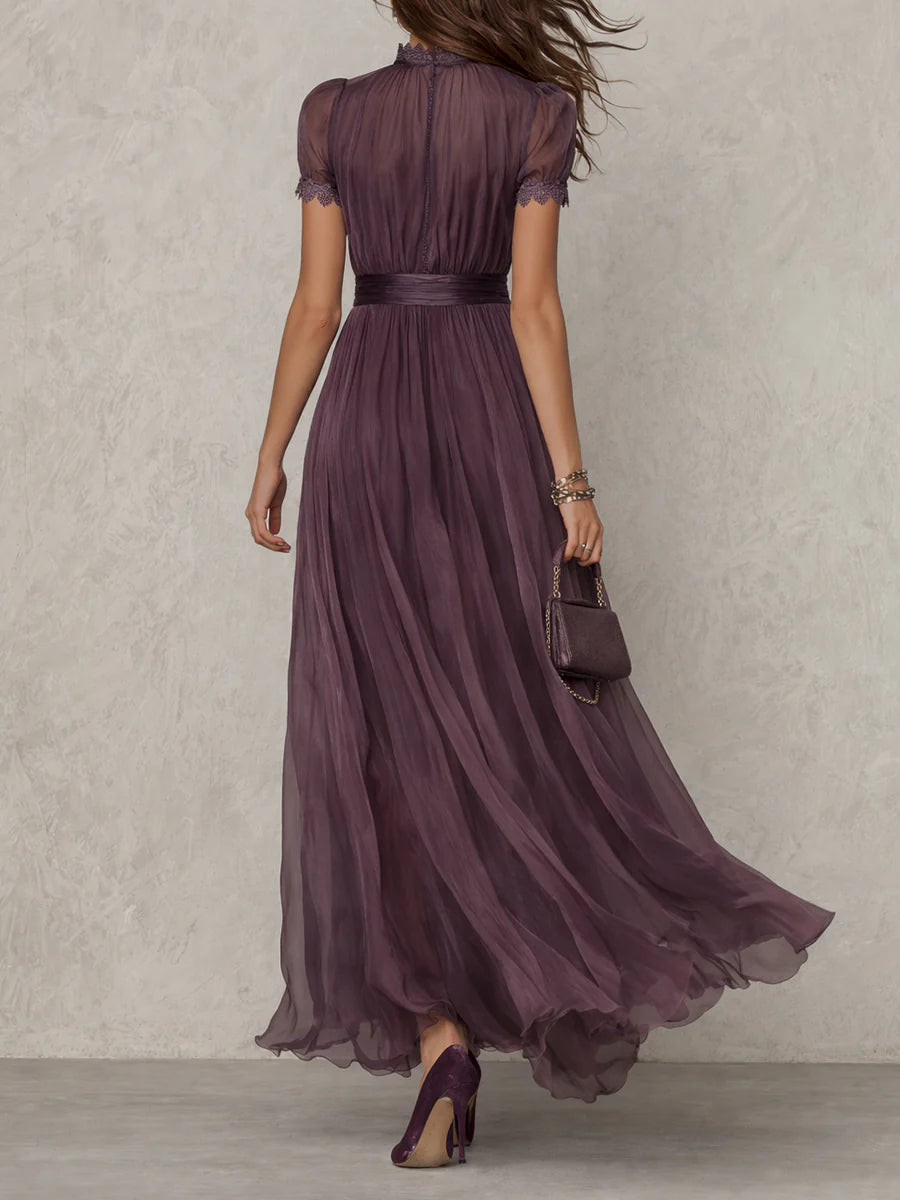 Margherita | Abito Lungo Viola con Scollo