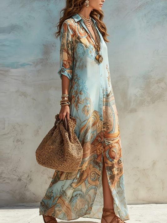 Eva | Vestido Camisero Mediterráneo