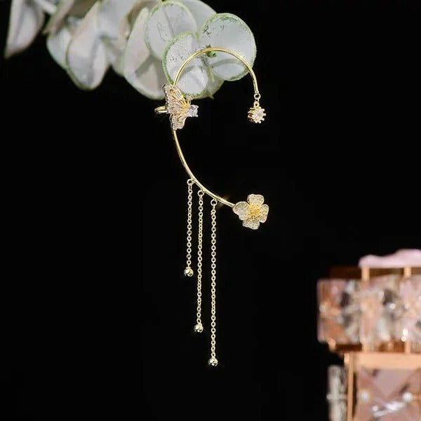 Ada | Orecchini a Clip con Farfalle e Fiori