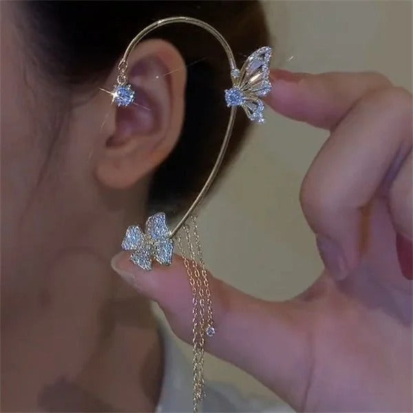 Ada | Orecchini a Clip con Farfalle e Fiori