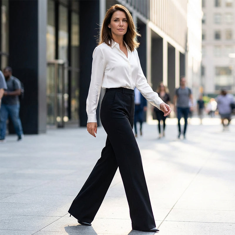 Concetta | Pantalone a Gamba Larga che Slancia ed Eleva il Look