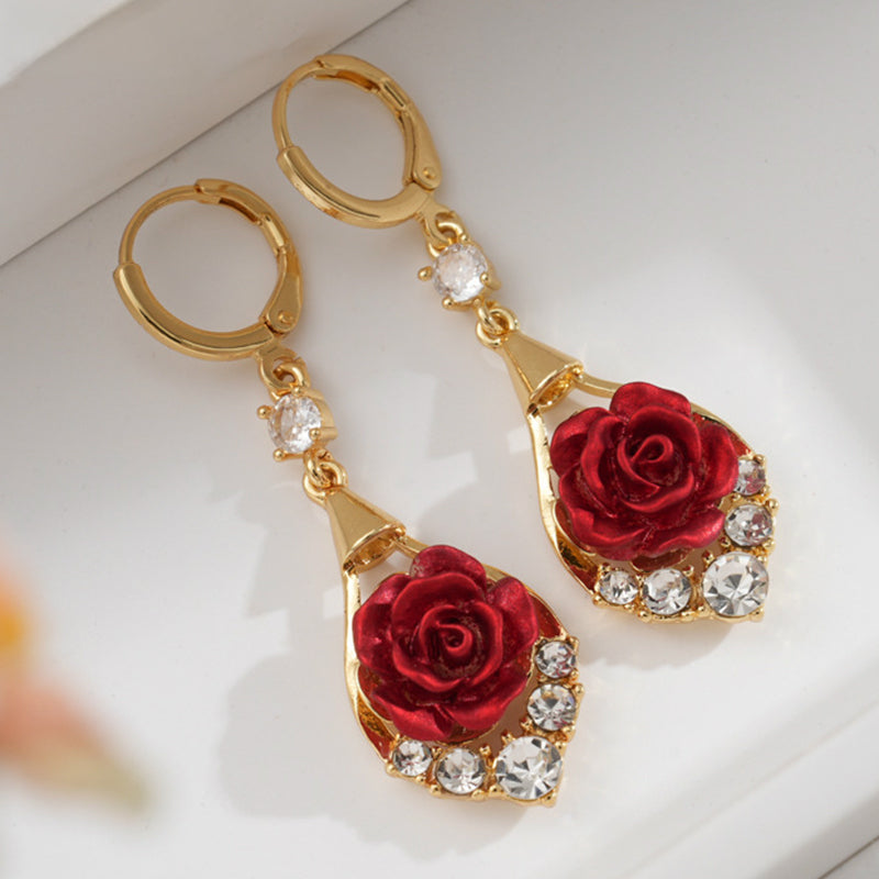 ✨ Orecchini eleganti con rose rosse